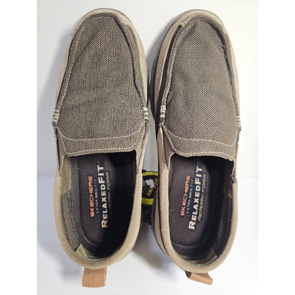 Skechers Relaxed Fit Mens 12 Extra‎ Wide Memory Foam Loafers Brown 64365EWW - Picture 3 of 8